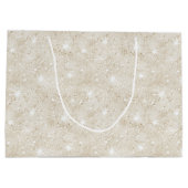 Champagne Cream Sand Glitter Birthday Groot Cadeauzakje (Achterkant)