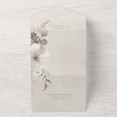 Champagne & Cream Waterverf Boho Bloemendiner All In One Uitnodiging (Buitenkant)