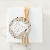 Champagne Crème Beige Bloemen Prinses Quinceañera Bedankjes Labels (In situ)