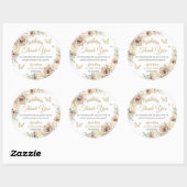 Champagne Crème Beige Bloemige Quinceañera Sweet 1 Ronde Sticker (Vel)