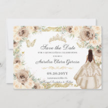 Champagne Crème Bloemen Zoet Zestien QUINCEAÑERA