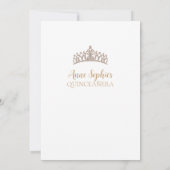 Champagne Crème Quinceañera Vlinder Tiara Kaart (Achterkant)