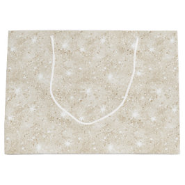Champagne Crème Zand Glitter Verjaardag Groot Cadeauzakje
