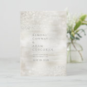 Champagne Crystal Ridge Elegant mousding Wedding Kaart (Staand voorkant)