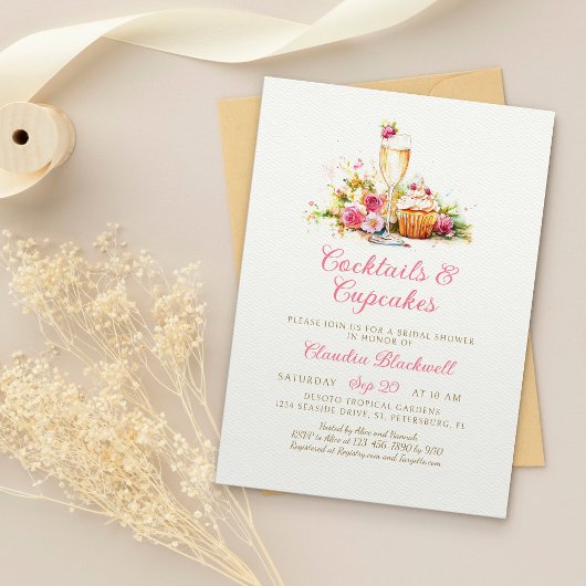 Champagne Cupcakes Bruids Douche Uitnodiging