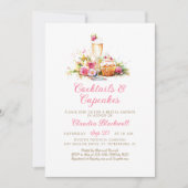 Champagne Cupcakes Bruidsuitnodiging Kaart (Voorkant)