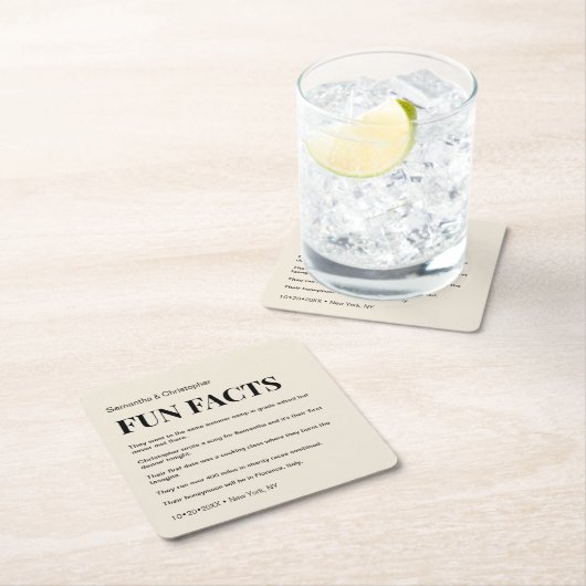 Champagne custom plezier fact list Weddenschap Kartonnen Onderzetters (Insitu)