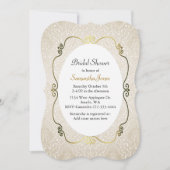 Champagne Damask Custom Bridal Shower Invitation Kaart (Voorkant)