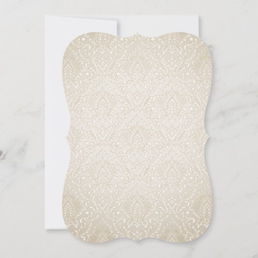 Champagne Damask Custom Bridal Shower Invitation Kaart (Achterkant)