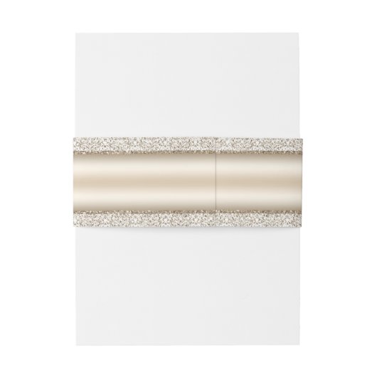 Champagne Damask Glitter Monogram Weddenschap Uitnodigingen Wikkel (Achterkant Voorbeeld)