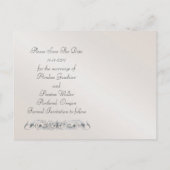 Champagne Damask Monogram Save the Date Briefkaart (Achterkant)