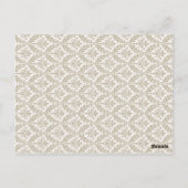 Champagne Damask Monogram Tafelnummer Kaart (Achterkant)