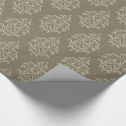 Champagne Damask Wrapping Paper Cadeaupapier (Hoek)