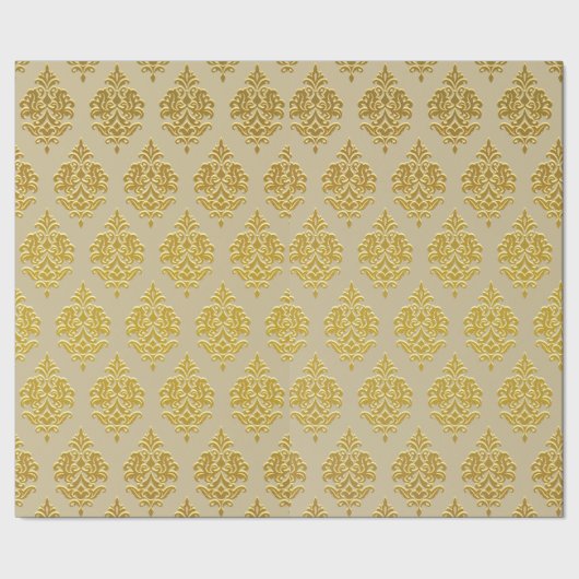 Champagne Damask Wrapping Paper Cadeaupapier (Zoom)