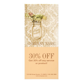 champagne damast western land mason jar reclamekaart