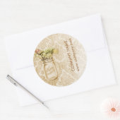 champagne damast western land mason jar ronde sticker (Envelop)