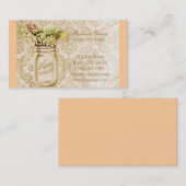 champagne damast western land mason jar visitekaartje (Voorkant / Achterkant)