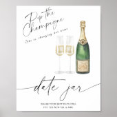 Champagne - date night ideeën. Datum potje bruids Poster (Voorkant)