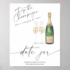 Champagne - date night ideeën. Datum potje bruids Poster