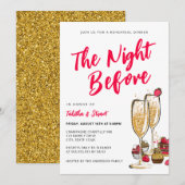 Champagne de avond voor repetitie diner kaart (Voorkant / Achterkant)