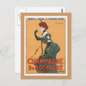 Champagne De Rochegre  Drink en kunst Briefkaart (Voorkant / Achterkant)