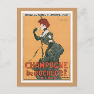 Champagne De Rochegre Drink en kunst Briefkaart