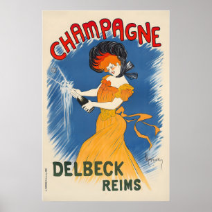 Champagne Delbeck Reims Vintage Drink Poster door