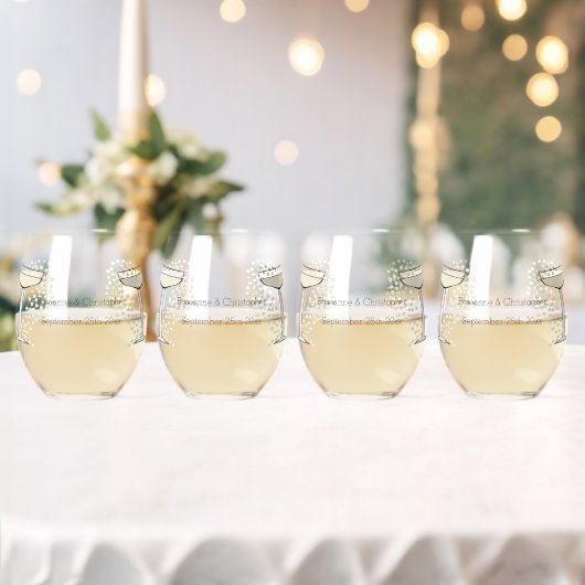 Champagne Design Wedding Wijnglas Zonder Voet (Insitu (Huwelijk))