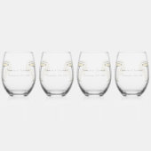 Champagne Design Wedding Wijnglas Zonder Voet (Voorkant)