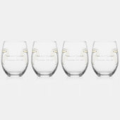 Champagne Design Wedding Wijnglas Zonder Voet (Achterkant)
