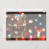 Champagne Dinner Party Bokeh Lights Custom Invitae Kaart (Achterkant)