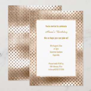 CHAMPAGNE DISCO DENT INVITATION KAART