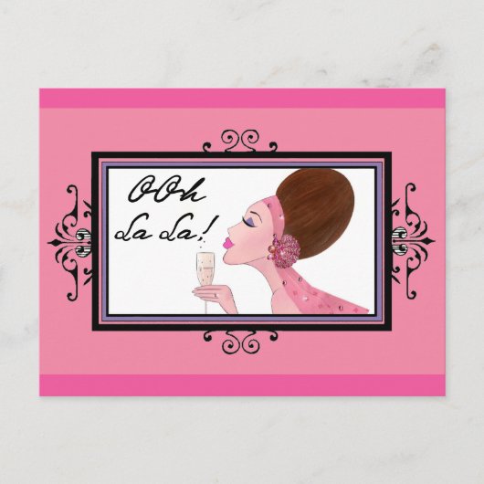 Champagne Diva Briefkaart (Voorkant)