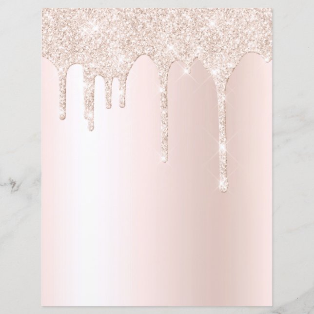Champagne dompelglitter elegante scrapbookpapier (Voorkant)