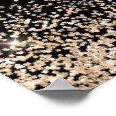 Champagne Dress Faux Glitter Quinceanera Welcome Poster (Hoek)