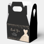 Champagne Dress Faux Glitter Sweet 16 Birthday Bedankdoosjes (Geopend)