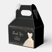 Champagne Dress Faux Glitter Sweet 16 Birthday Bedankdoosjes (Voorkant Zijde)