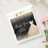 Champagne Dress Faux Glitter Sweet 16 Birthday Bedankzakje (Gezegeld)
