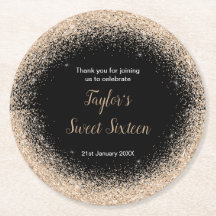 Champagne Dress Faux Glitter Sweet 16 Birthday