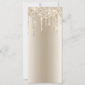 Champagne Drip Glitter Glam Bling Trouwmenu (Achterkant)