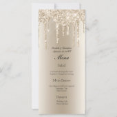 Champagne Drip Glitter Glam Bling Trouwmenu (Voorkant)