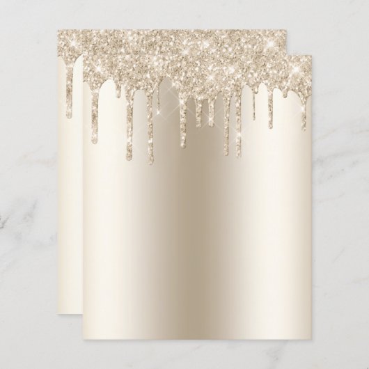 Champagne Dripping Glitter Drift Trendy Glam Paper (Voorkant / Achterkant)