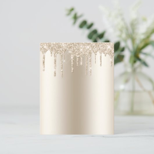 Champagne Dripping Glitter Drift Trendy Glam Paper (Staand voorkant)