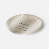 Champagne Dripping Glitter Elegant Quinceanera Papieren Bordje (Gekanteld)