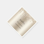 Champagne Dripping Glitter Elegant Quinceanera Servet (Hoek)