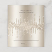 Champagne Dripping Glitter Elegante bruiloft Plaatskaartje (Buitenkant ongevouwen)