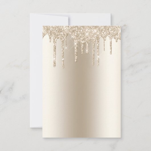 Champagne Dripping Glitter Formal Wedding Bedankkaart (Achterkant)