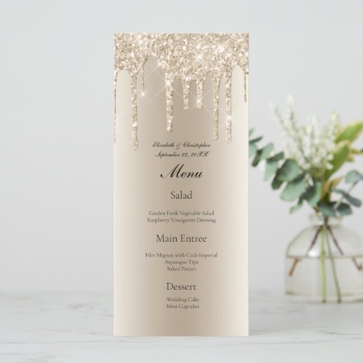 Champagne Dripping Glitter Glam Bling Bruiloft Men (Staand voorkant)