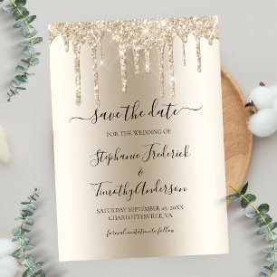 Champagne Dripping Glitter QR Code Weddenschap Save The Date