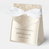 Champagne Dripping Glitter Quinceanera Favor Boxes Bedankdoosjes (Voorkant Zijde)